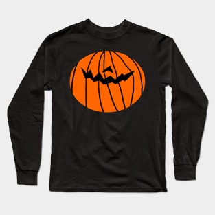 Back Print Pumpkin Face Halloween Mask Long Sleeve T-Shirt